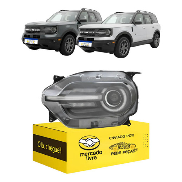 Farol Ford Bronco Sport 2021 2022 2023 2024 2025 Novo Le Esquerdo/motorista