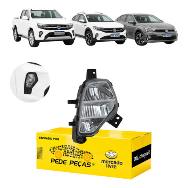 Farol Milha Vw Amarok Nivus Virtus 2020 21 22 23 A 2026 Ld Cristal