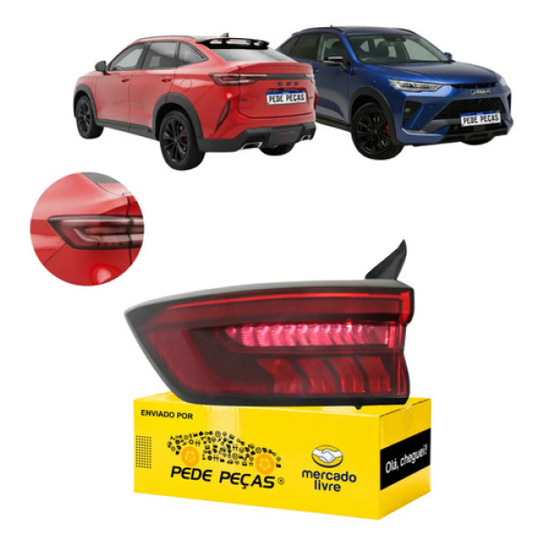 Lanterna Traseira Haval H6 Gt 2023 A 2025 Full Led Novo Le Esquerdo/motorista Vermelho