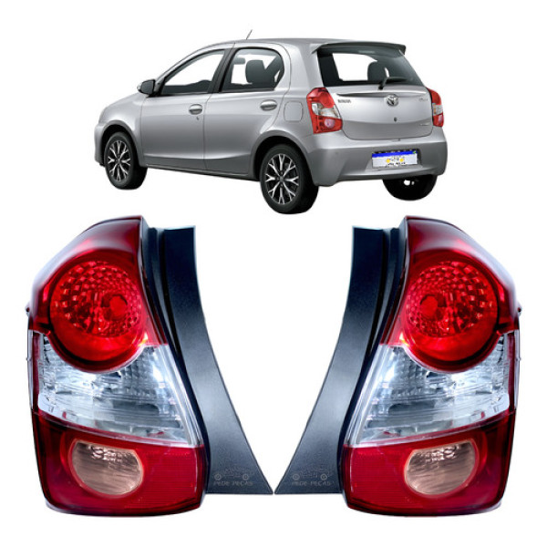 Par Lanterna Toyota Etios 2013 2014 2015 2016 2017 2018 A 21 Ambos Lados Vermelho