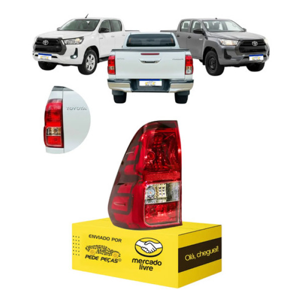 Lanterna Toyota Hilux 2016 17 18 19 20 21 22 23 A 2026 Le Esquerdo Vermelho