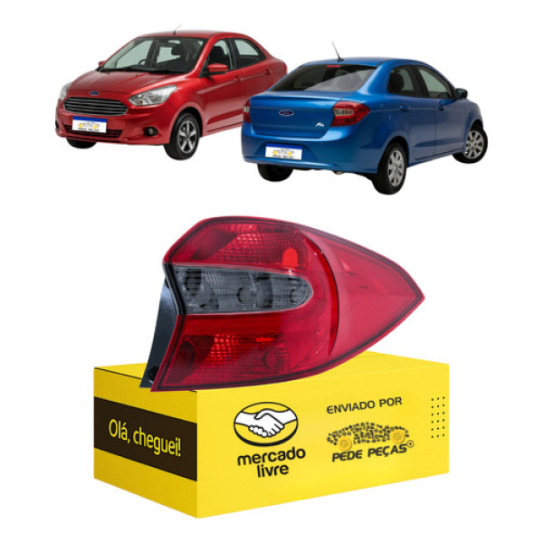 Lanterna Ford Ka Sedan 2015 2016 2017 2018 Fume L.d Direito/passageiro Vermelho/fumê
