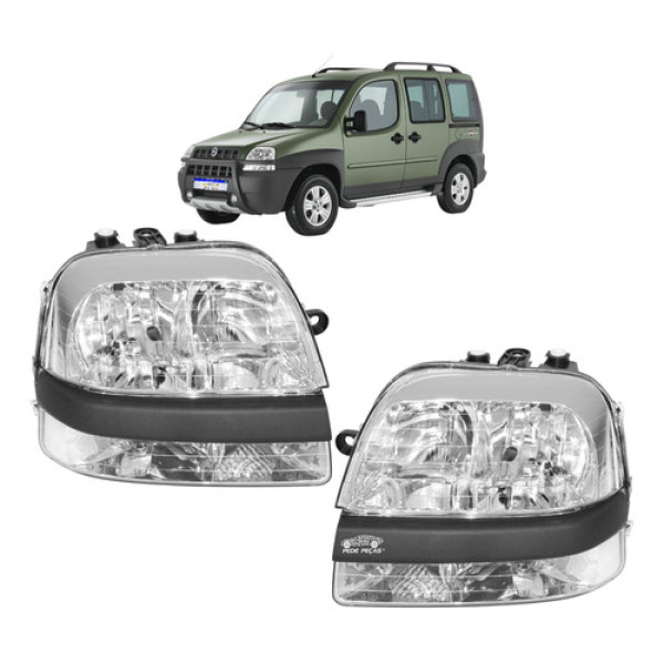 Par Farol Fiat Doblo Com Auxiliar 2002 2003 2004 2005 A 2009 Ambos Lados