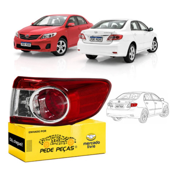 Lanterna Sinaleira Canto Toyota Corolla 2012 A 2014 S/led Ld Direito/passageiro Vermelho Cristal