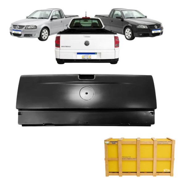 Tampa Traseira Vw Saveiro G4 3 Furos 2005 06 2007 2008 2009 Preto