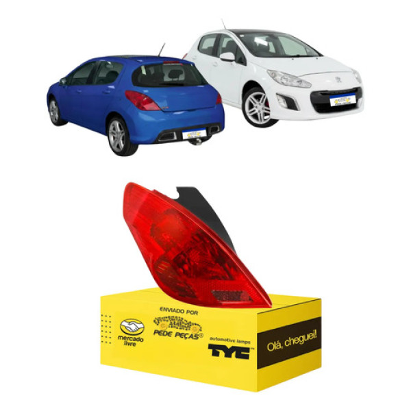 Lanterna 308 2011 A 2015 Sinaleira Traseira S/led Esquerda Esquerdo/motorista Vermelho