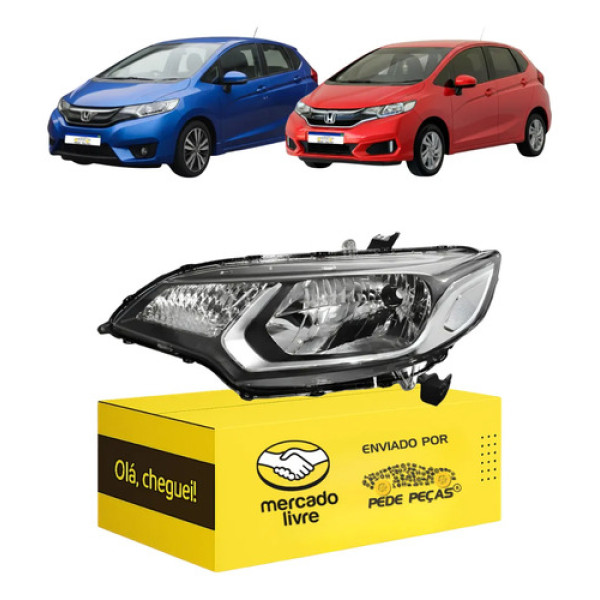 Farol Honda Fit 2015 A 2021 Dx Lx Personal Sem Led Novo Le Esquerdo/motorista