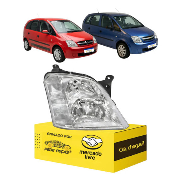 Farol Meriva 2003 2004 2005 2006 2007 2008 2009 10 11 12 Ld Direito