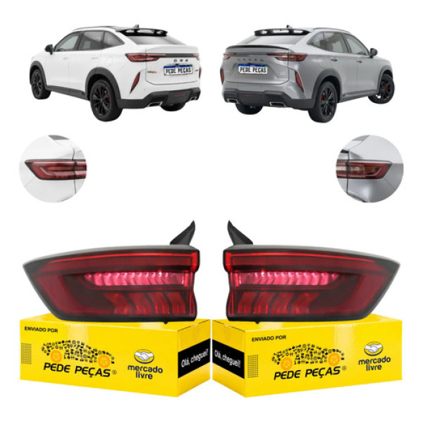 Par Sinaleira Traseira Haval H6 Gt 2023 A 2025 Full Led Novo Ambos Lados Vermelho