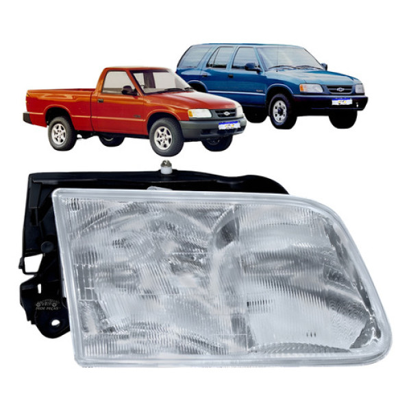 Farol Chevrolet S10 Blazer 1995 1996 1997 A 2000 Cromado Ld Direito/passageiro
