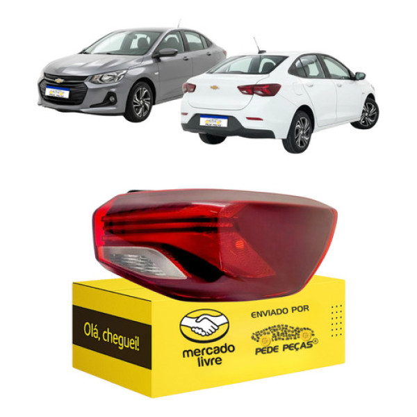 Lanterna Onix Sedan Sem Led 2020 2021 2022 2023 2024 25 Direito/passageiro Vermelho