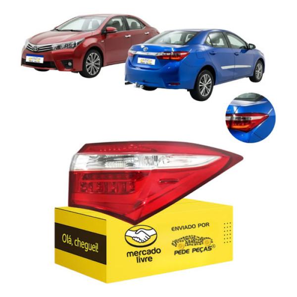 Lanterna Sinaleira Canto Corolla 2015 2016 2017 C/led Ld Direito/passageiro Cristal