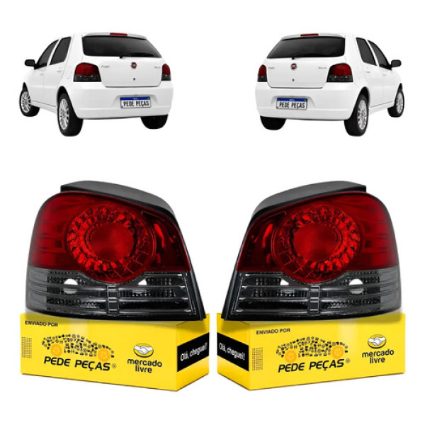Par Lanterna Sinaleira Fiat Palio 2009 2010 2011 Fumê Ambos Lados Vermelho/fumê