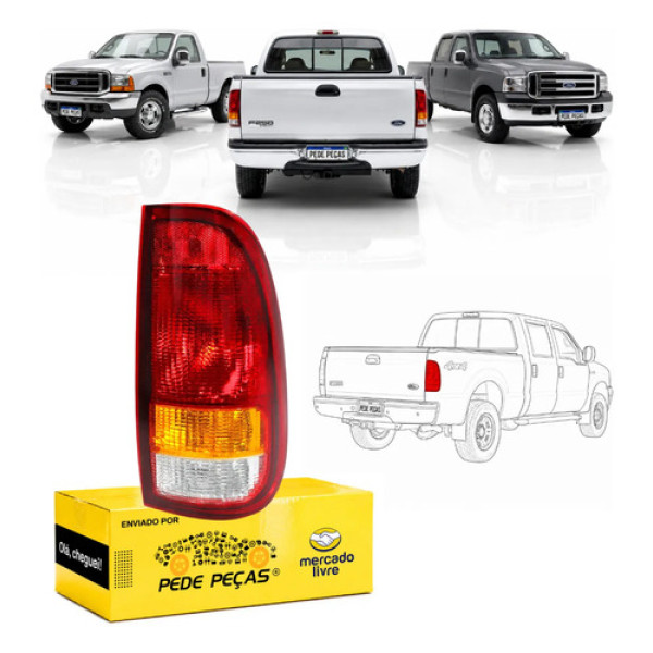 Lanterna Traseira Ford F250 1999 2000 01 02 03 04 A 2011 Ld Direito Vermelho