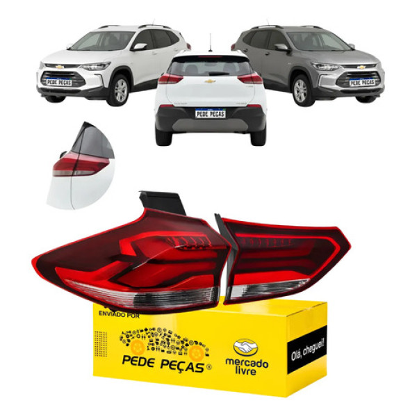 Par Lanterna Canto Tampa Tracker 2020 21 22 A 2025 C/led Le Esquerdo/motorista Vermelho Cristal
