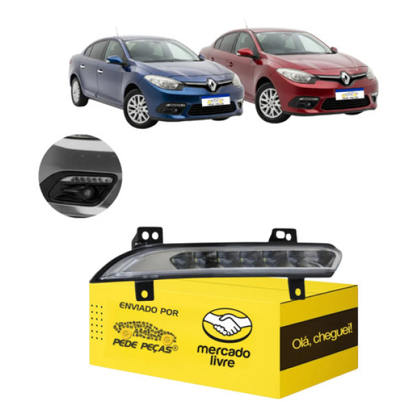 Farol Milha Cibie Drl Renault Fluence 2015 2016 17 2018 L.d Cristal