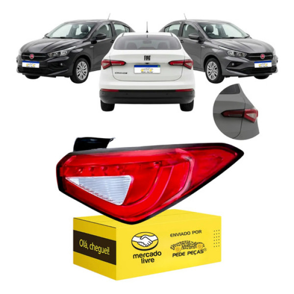 Sinaleira Traseira Fiat Cronos 2018 A 2026 C/led Cristal Ld Direito Vermelho
