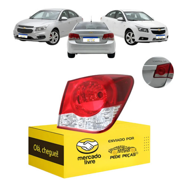 Lanterna Canto Cruze Sedan 2012 2013 2014 2015 2016 Nova L.d Direito/passageiro Vermelho