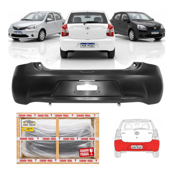 Parachoque Traseiro Etios Hatch 2012 2013 A 2016 X Xs Xls