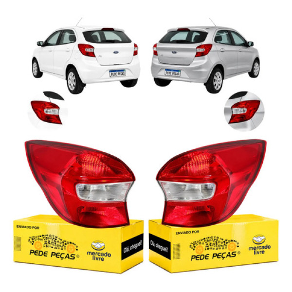 Par Sinaleira Traseira Ford Ka Hatch S Se 2015 A 2018 Novo Ambos Lados Vermelho