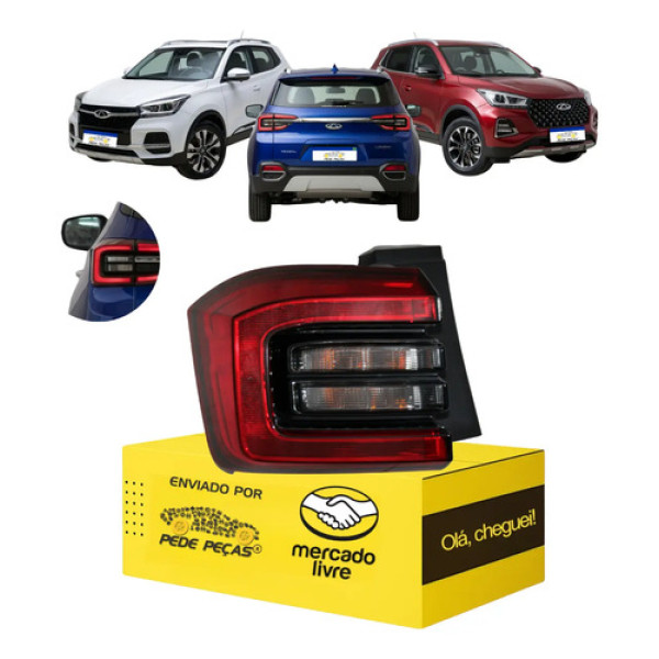 Lanterna Sinaleira Tiggo 5x 2019 20 21 22 23 24 25 2026 L.e Esquerdo/motorista Vermelho