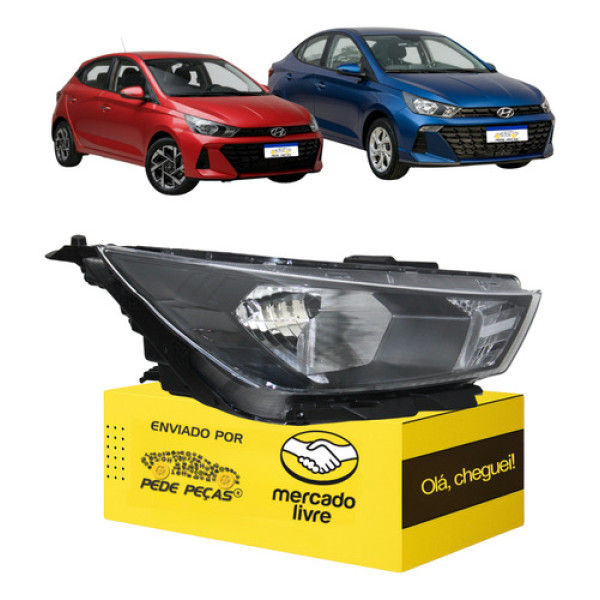 Farol Direito Hb20 2023 2024 Hatch Sedan Direito/passageiro