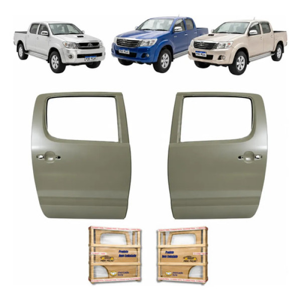 Par Porta Traseira Toyota Hilux 2006 07 08 09 10 11 A 2015 Traseira Ambos Lados Cinza