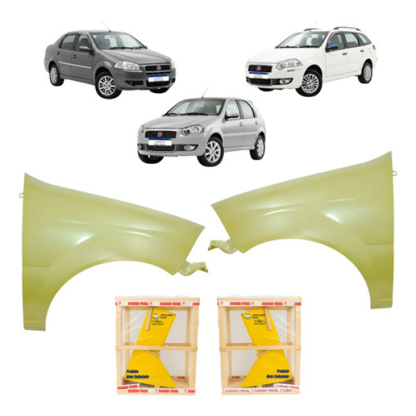 Par Paralama Fiat Palio 2010 A 2012 Siena 2009 A 2016 Novo