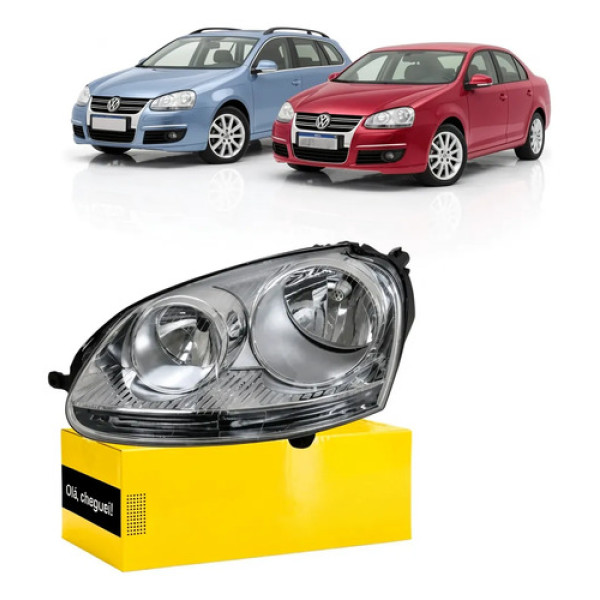 Farol Vw Jetta Variant 2007 2008 2009 Mascara Cromada Le Esquerdo/motorista
