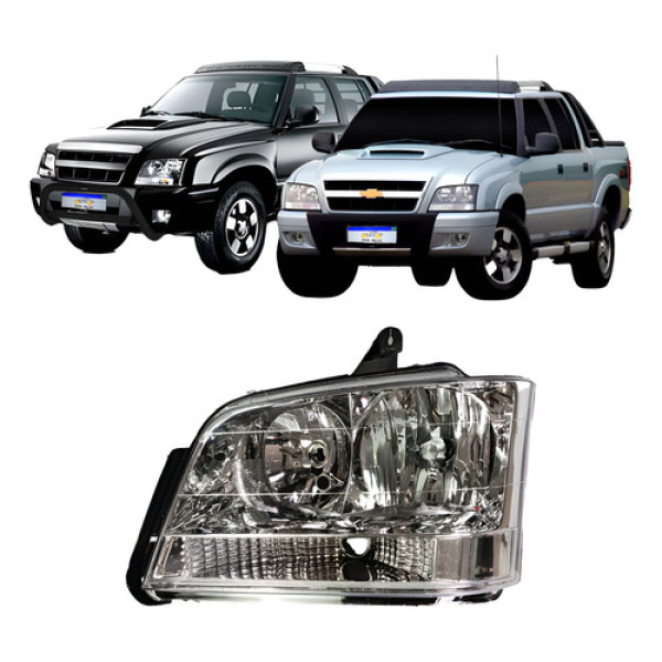 Farol S10 Blazer 2001 2002 2003 2004 2005 2006 2007 A 11 Le Esquerdo/motorista