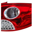 Par Lanterna Traseira Peugeot 207 Hatch 2008 09 10 11 A 2015 Ambos Lados Vermelho/cristal Com Grade Cromada