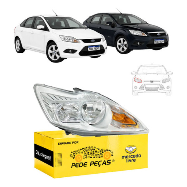 Farol Ford Focus 2009 2010 2011 2012 2013 Lado Direito Direito