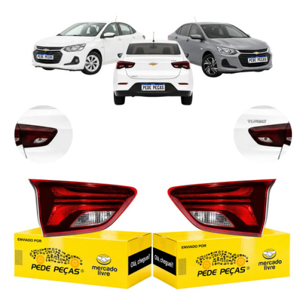 Par Lanterna Tampa Chevrolet Onix Plus 2020 21 A 2025 S/led Ambos Lados Vermelho