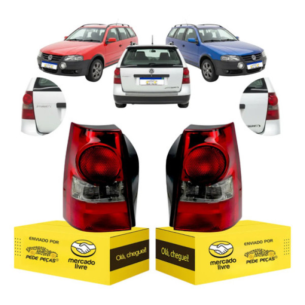 Par Lanterna Traseira Vw Parati G4 Fumê 2006 2007 A 2013 Ambos Lados Vermelho