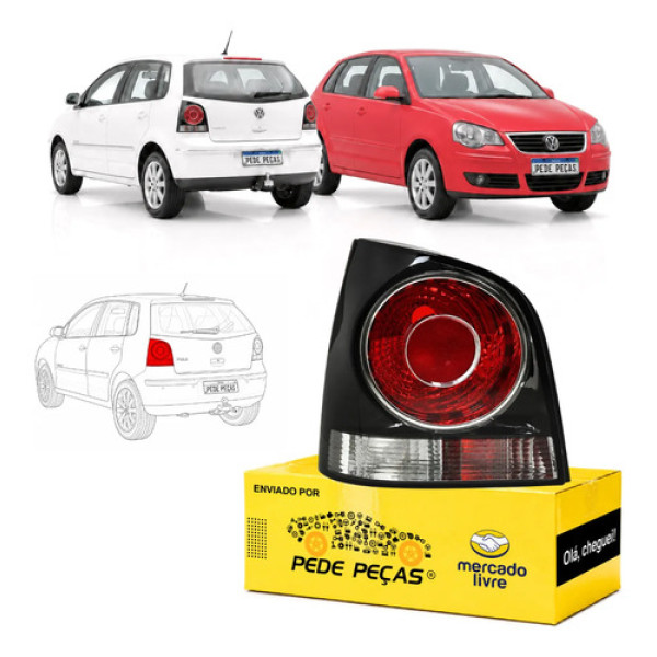 Lanterna Sinaleira Vw Polo Hatch 2007 08 09 A 2014 Fumê Le Esquerdo/motorista Fumê
