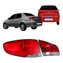Jogo Lanterna Tampa + Canto Fiat Siena 2008 2009 2010 A 2016 Ambos Lados Vermelho