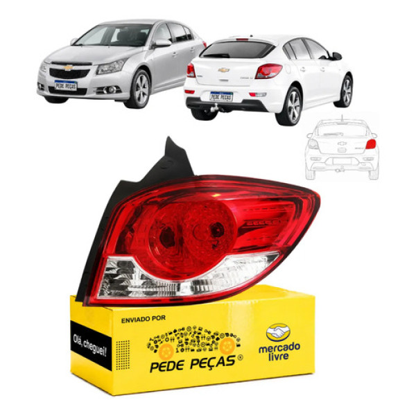 Sinaleira Traseira Gm Cruze Hatch Sport6 2012 A 2016 Ld Direito/passageiro Vermelho