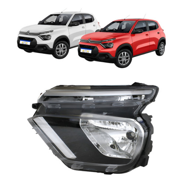 Farol Esquerdo Citroen C3 Live Pack Feel 2022 A 2026 Sem Led Esquerdo/motorista