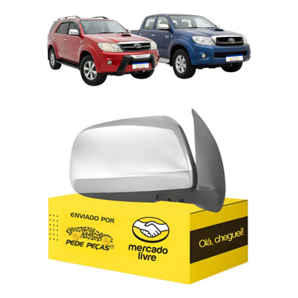 Retrovisor Direito Toyota Hilux 2005 A 2011 Elétrico Cromado