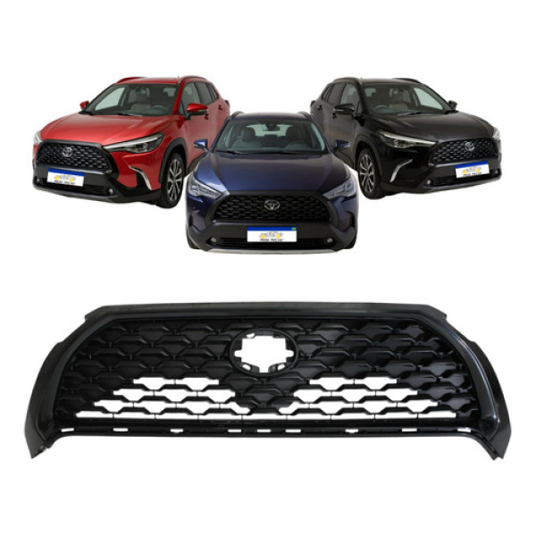 Grade Radiador Corolla Cross Moldura Preta 2022 2023 2024 Preto Moldura Preta