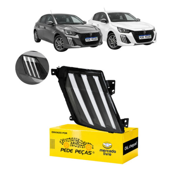 Farol Milha Daylight Auxiliar Peugeot 208 2025 2026 Ld Cristal