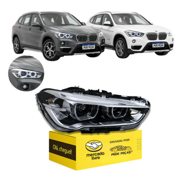 Farol Bmw X1 Xenon Led Drl Diurno 2016 2017 2018 2019 F48 Direito/passageiro