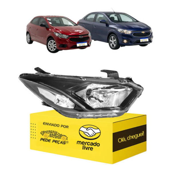Farol Onix Prisma Ltz Activ 2017 2018 A 2021 C/led Novo Ld Direito/passageiro