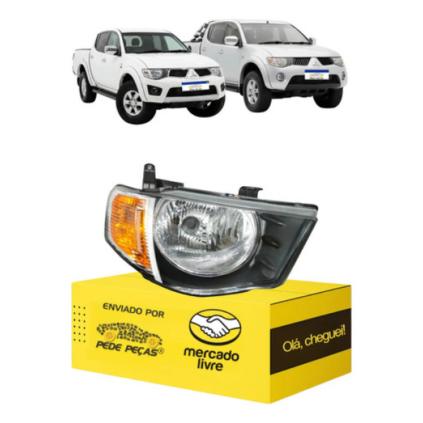 Farol Mitsubishi L200 Triton 2008 2009 2010 2011 A 2017 Novo