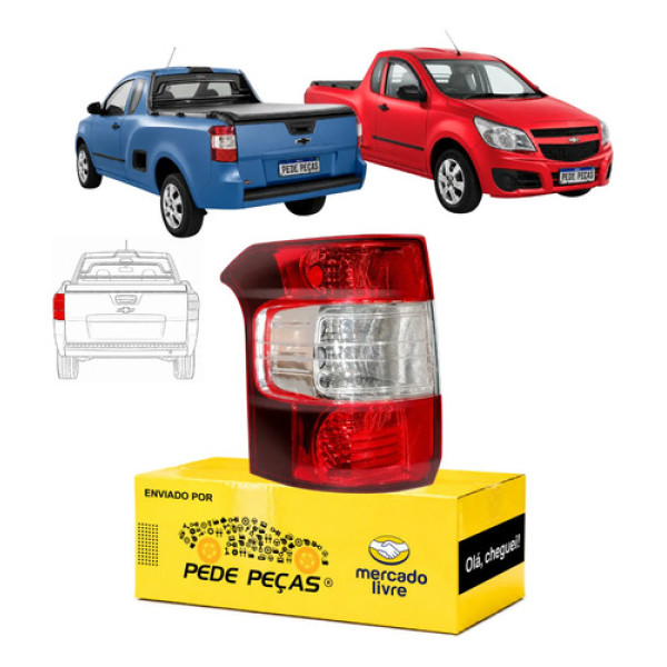 Sinaleira Traseira Gm Montana 2011 A 2021 Ls Combo Novo Le Esquerdo/motorista Vermelho