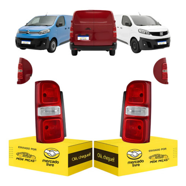 Par Lanterna Expert Jumpy Scudo 2017 2018 2019 2020 A 2025 Ambos Lados Vermelho
