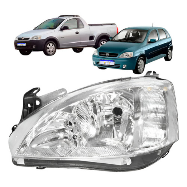 Farol Chevrolet Corsa Montana 2003 2004 05 06 07 08 Novo Le Esquerdo/motorista