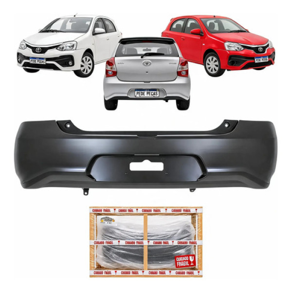 Parachoque Traseiro Toyota Etios Hatch 2018 2019 2020 2021