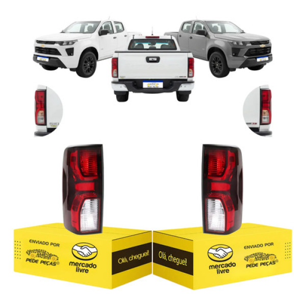 Par Lanterna Sinaleira Chevrolet S10 Wt 2025 2026 S/led Nova Ambos Lados Vermelho