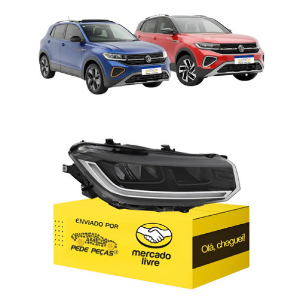 Farol Sinaleira Vw T-cross 2025 2026 Com Reator Full Led Direito/passageiro